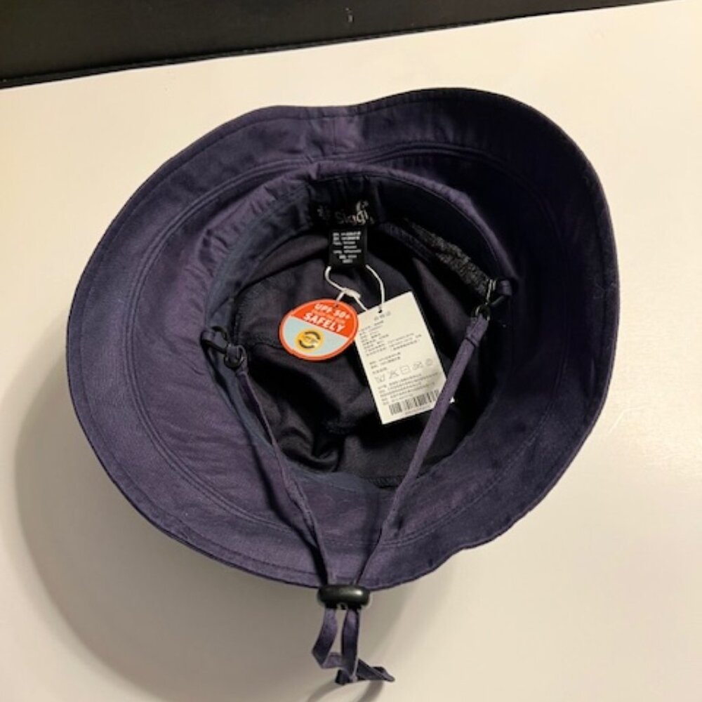 Siggi Womens SPF 50+ Navy Blue Bucket Sun Hat Wide Brim - Picture 3 of 5